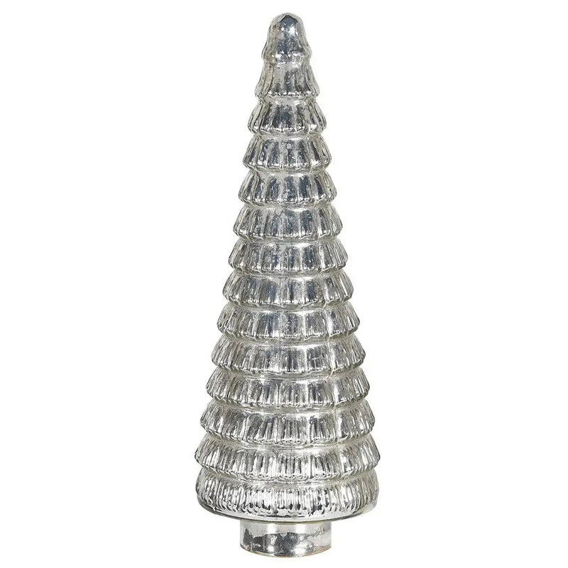 Antique Silver LED Light Up Christmas Tree - Large -