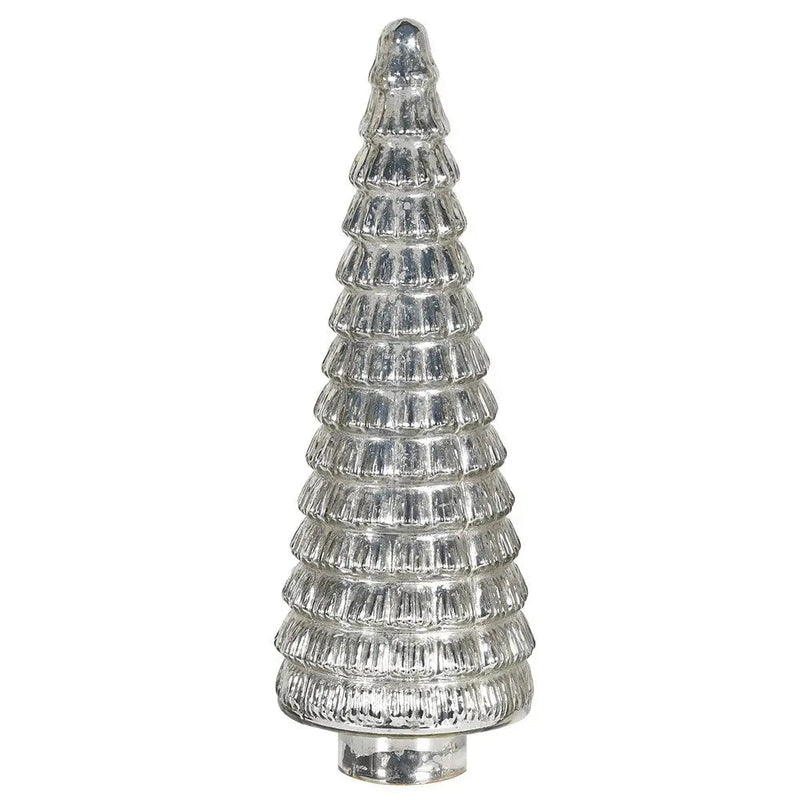 Antique Silver LED Light Up Christmas Tree - Large -