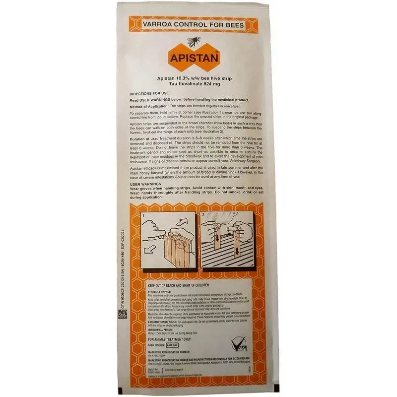 Apistan UK Varroa Control Stripes Beekeeping Equipment - 10