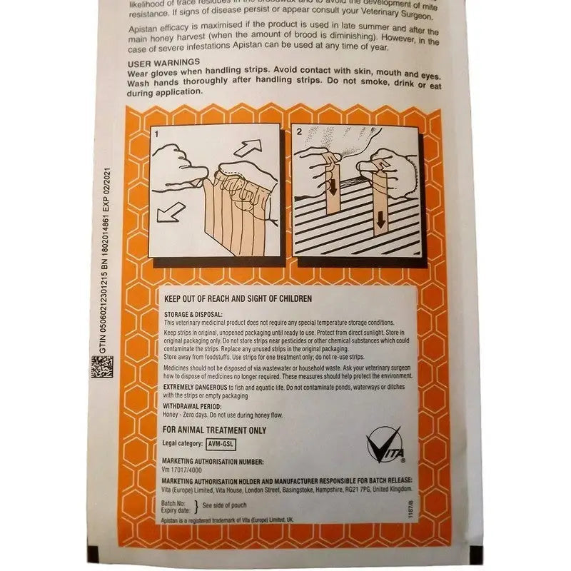 Apistan UK Varroa Control Stripes Beekeeping Equipment - 10