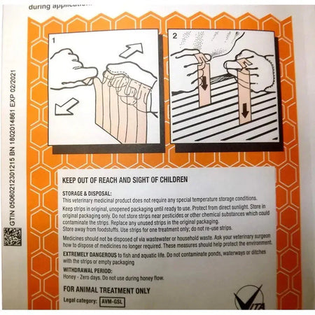 Apistan UK Varroa Control Stripes Beekeeping Equipment - 10