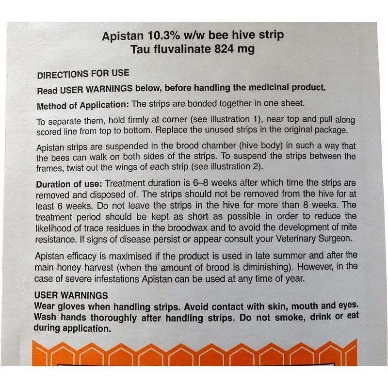Apistan UK Varroa Control Stripes Beekeeping Equipment - 10