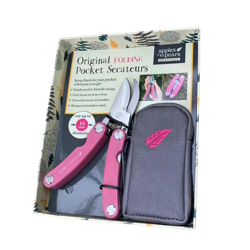 Apples To Pears Original Folding Pocket Secateurs - Fushia