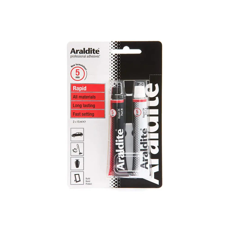 Araldite Rapid Adhesive Epoxy Adhesive 30ml (2x15ml) - DIY