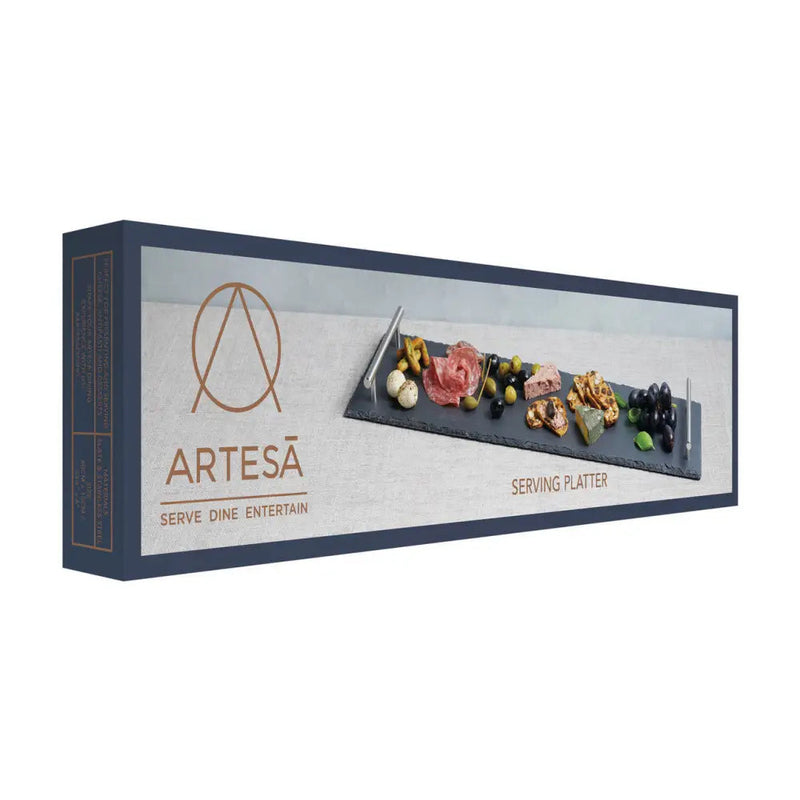 Artesa Serving Platter Slate 60x15cm - Silver OR Copper