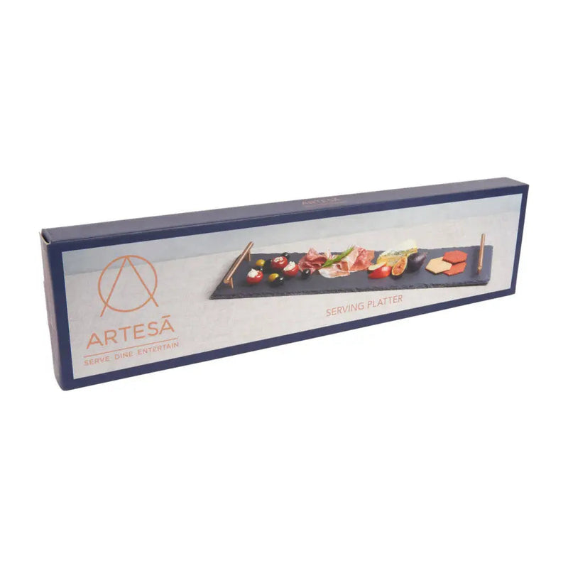 Artesa Serving Platter Slate 60x15cm - Silver OR Copper