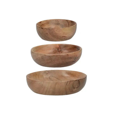 Artesà Set of Three Acacia Wood Serving Bowls - Kitchenware