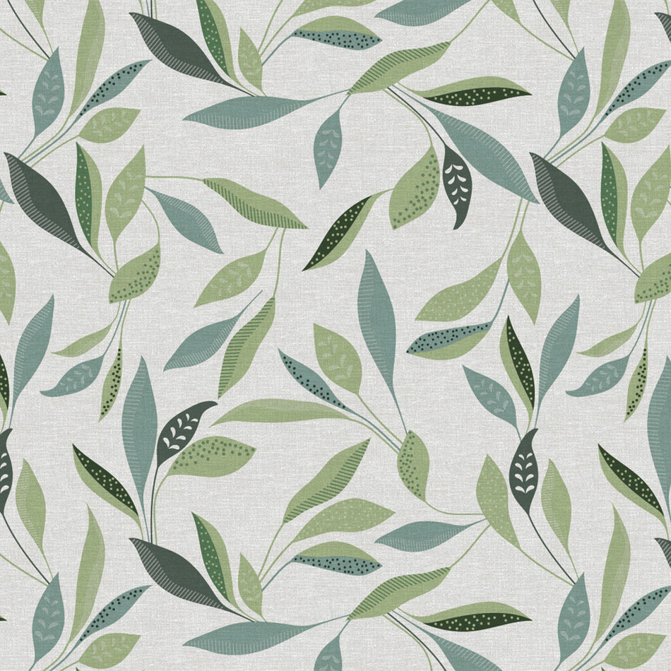Green Leaf Table Cloth - Bonita - Per Half Meter
