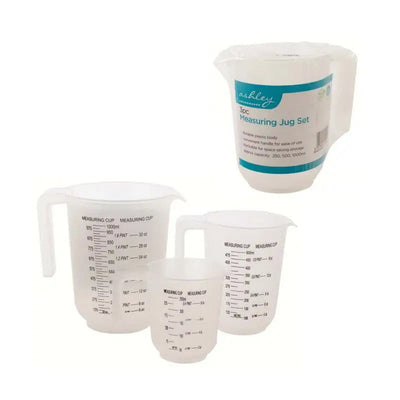 Ashley Homewares Plastic Measuring Jug - 3 Pack (250 500