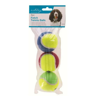 Ashley Homewares Play Fetch Dog Tennis Balls - 3 Pack
