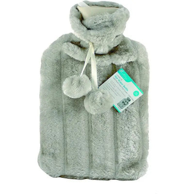 Ashley Plush Hot Water Faux Fur Cover Light Grey - 2 Litre -