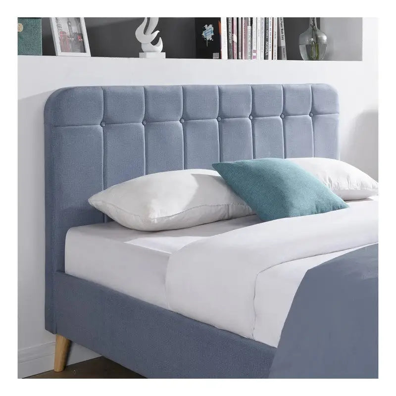 Ashley Sky Blue Button Bed Frame - 4ft 6 Double - Beds