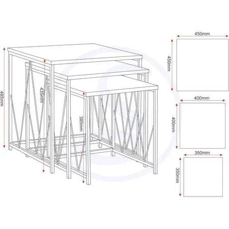 Athens Nest Of Table - Concrete Effect - Furniture >>