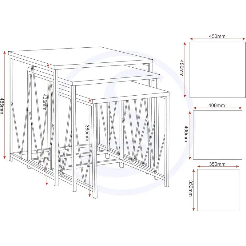 Athens Nest Of Table - Concrete Effect - Furniture >>