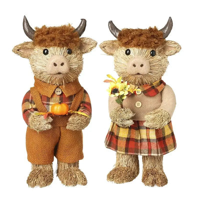 Autumnal Highland Cows - 35x18cm (2 Assorted - 1 Sent)