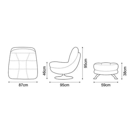 Axis Fabric Swivel Armchair Range (Matching Footstool