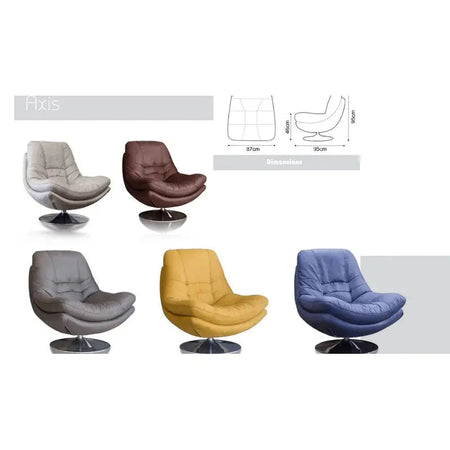 Axis Fabric Swivel Armchair Range (Matching Footstool