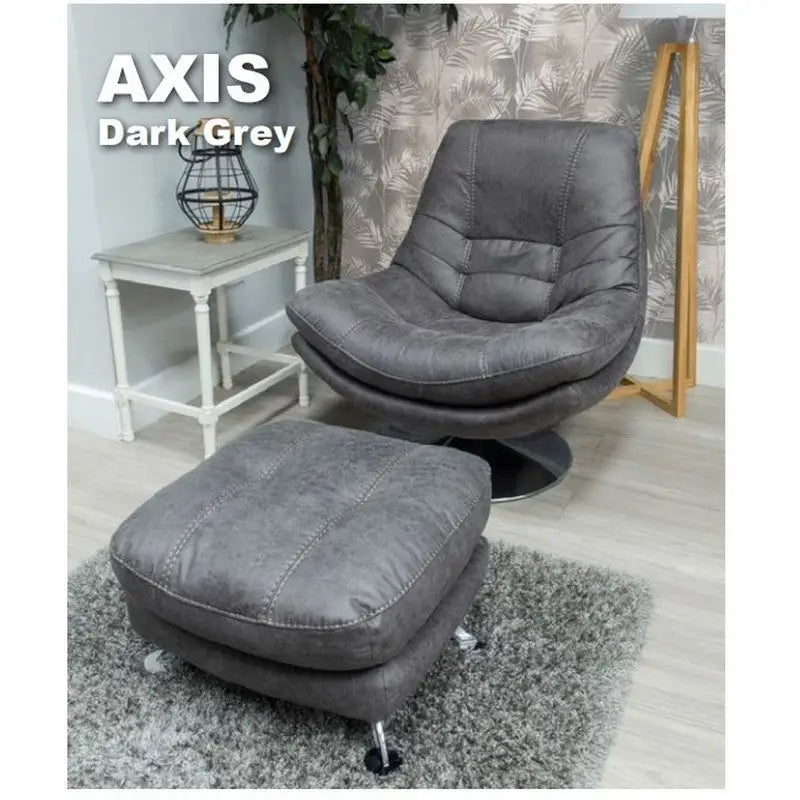 Axis Fabric Swivel Armchair Range (Matching Footstool