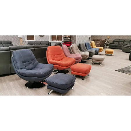 Axis Fabric Swivel Armchair Range (Matching Footstool