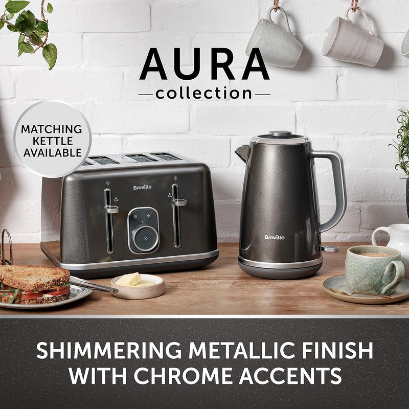 Breville Aura 4 Slice Toaster - Shimmer Grey