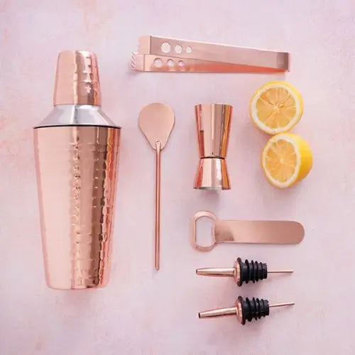 Bar Craft 7 Piece Cocktail Making Set - Copper Finish -