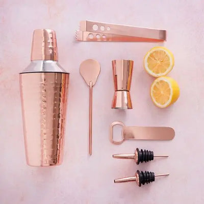 Bar Craft 7 Piece Cocktail Making Set - Copper Finish -