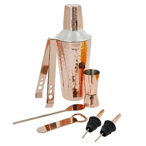 Bar Craft 7 Piece Cocktail Making Set - Copper Finish -