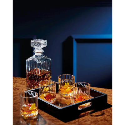 Bar Craft Cut Glass Decanter & Whiskey Glasses Set
