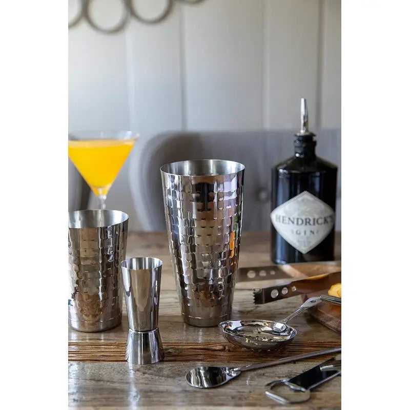 BarCraft 8-Piece Boston Cocktail Maker Set with Hammered