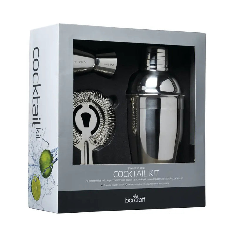 Barcraft Stainless Steel 3 Piece Cocktail Set - Kitchenware