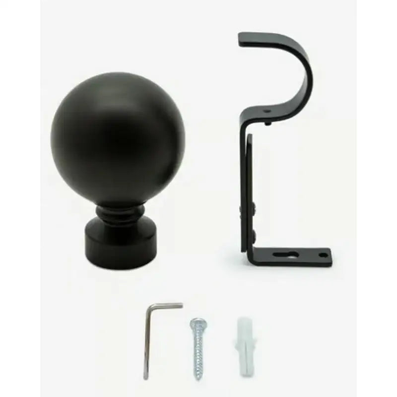 Bargin Box Black Metal Curtain Pole 110 - 200cm - 3 Types