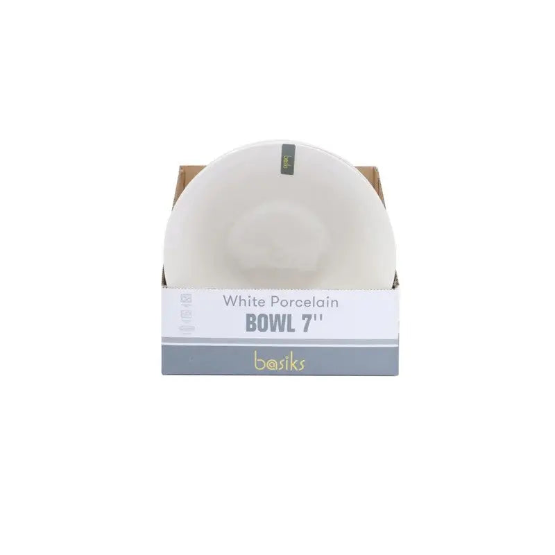 Basiks White Porcelain Bowl - 7 Inches - Kitchenware >>