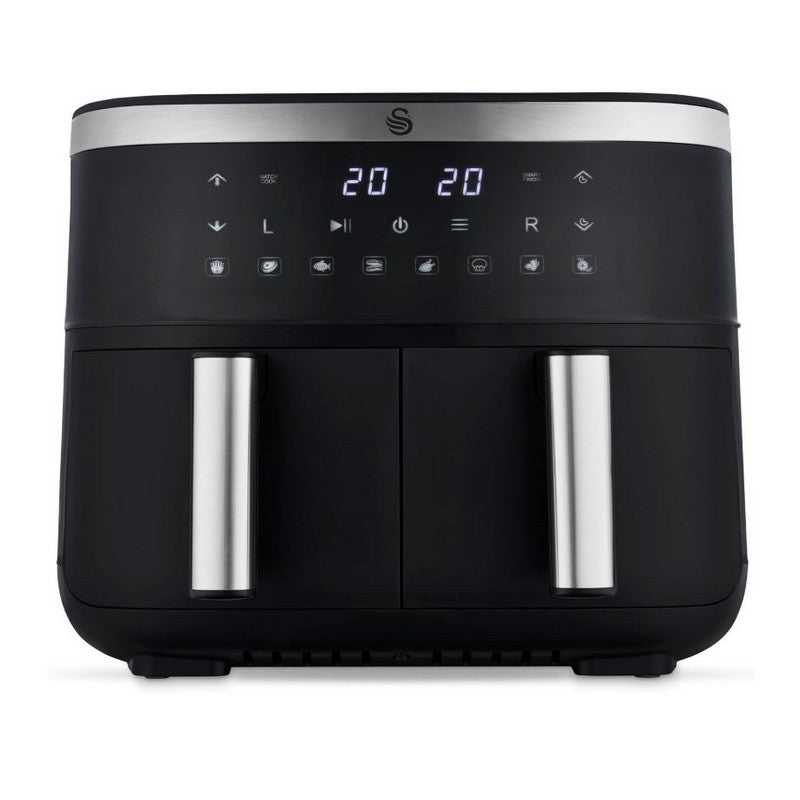 Swan Black Digital Dual Drawer Air Fryer