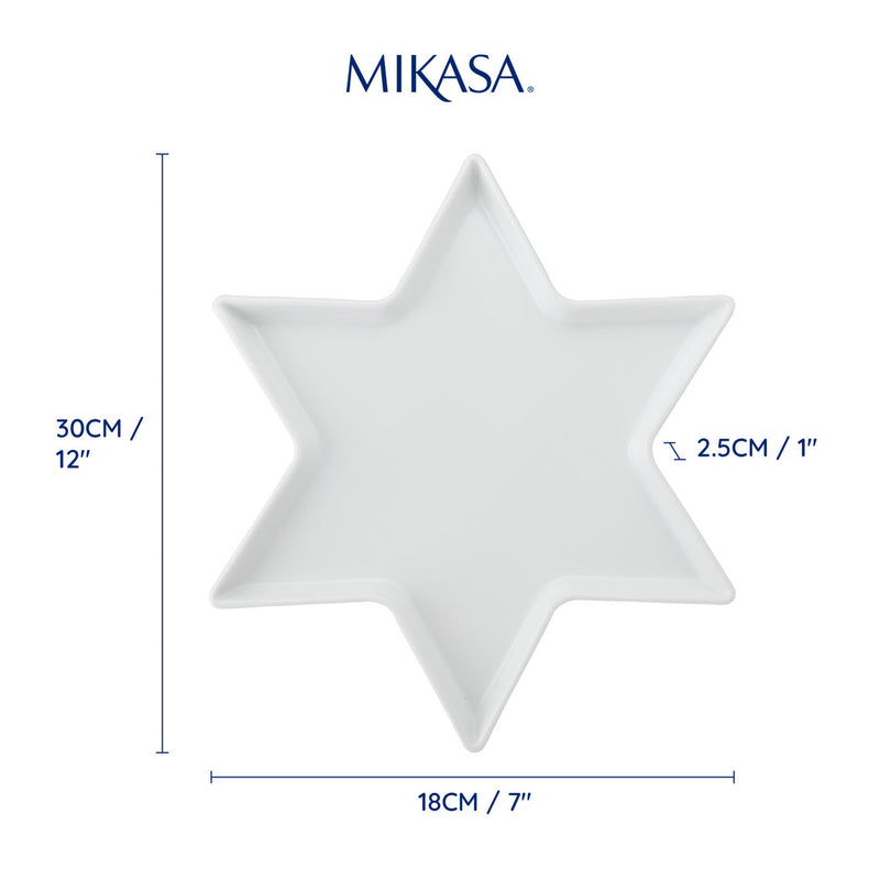 Mikasa Chalk Star Porcelain Serving Platter, White, 30cm