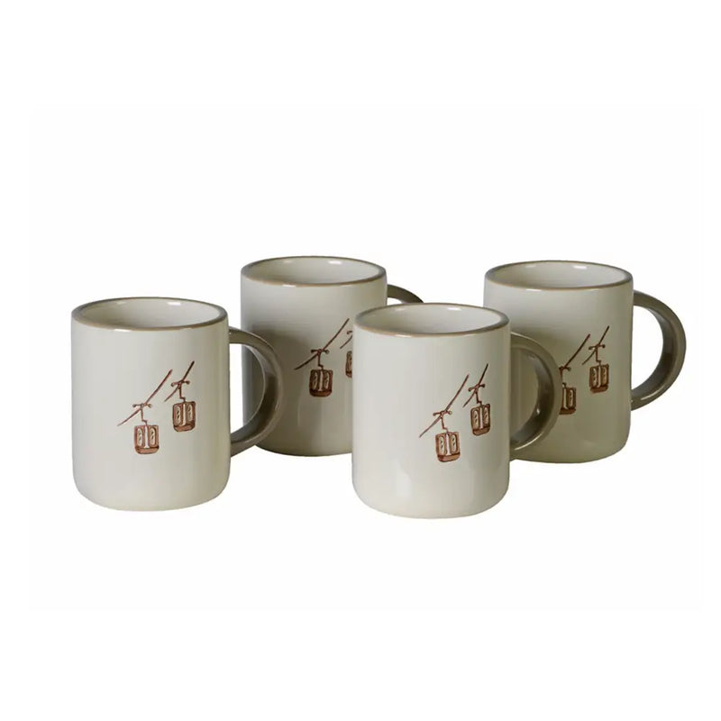 Beige Ski Lift Mugs Set Of 4 Seasonal >> Christmas >>