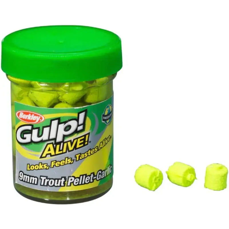 Berkley Gulp! Alive! Trout Pellets 9mm Garlic Chartreuse