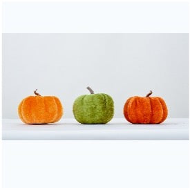 Velvet Pumpkin 6cm - 3 Asst. (1 Sent)