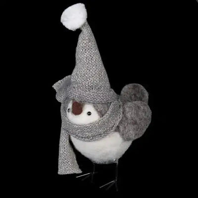 Bird With Bobble Hat Decoration - Christmas