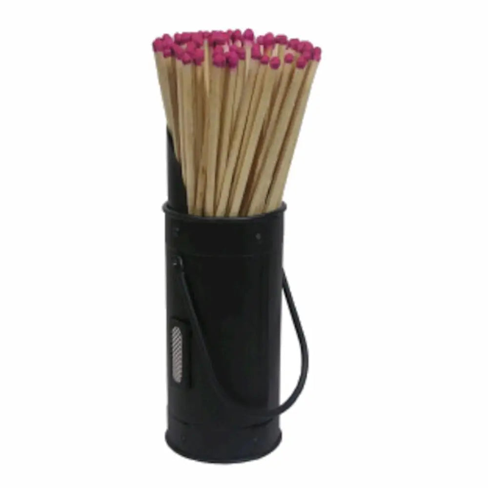Black Holder Match Holder With Matches 7 x 20cm - Fireside
