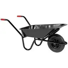 Black Metal Ptd Galvanised Frame Wheelbarrow - 85 Litre
