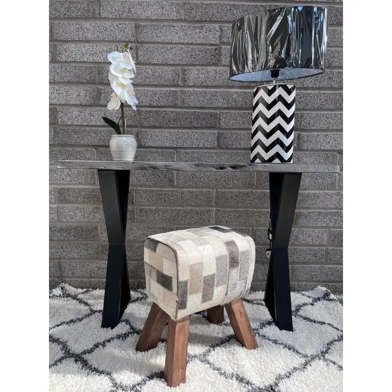 Black & White Zig Zag Table Lamp - Homeware