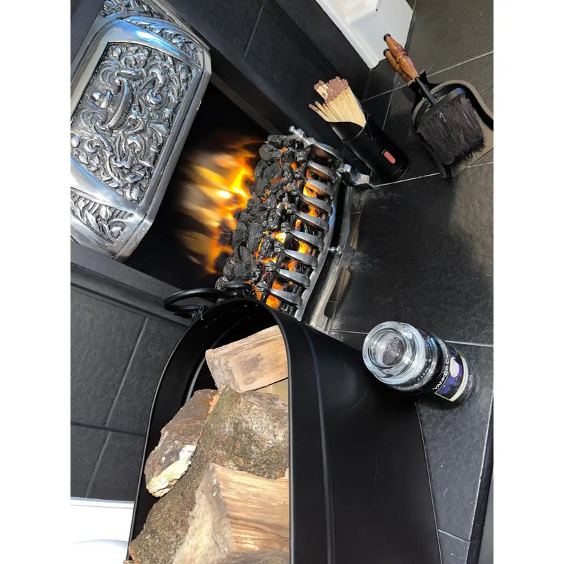 Black With Wooden Handle Tidy 36X13X12cm - Fireside