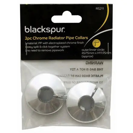 Blackspur 2pc Radiator Pipe Collars - Chrome - Workwear >>