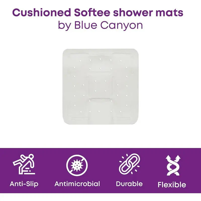 Blue Canyon Softee Foam Shower Mat 55 x 55cm - White