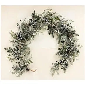 Blueberry & Mistletoe Frosted Garland 180cm - Christmas >>