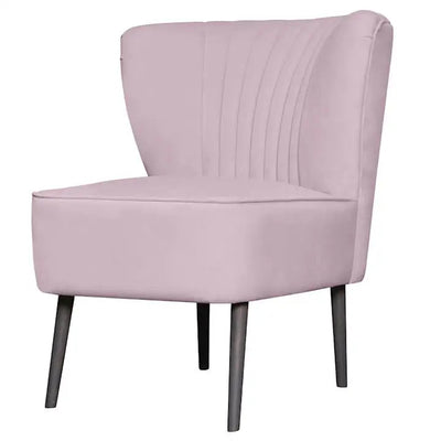 Blush Velvet Ribbed Cocktail Chair 65 x 72 x 77cm - Chairs