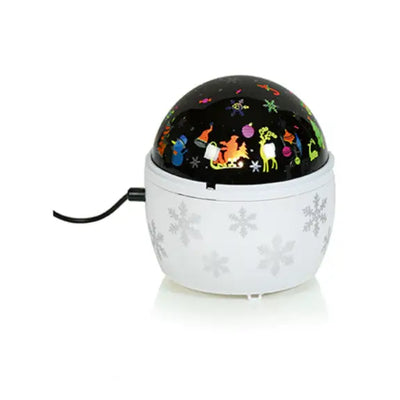 BO White Base Christmas Patterns Night Light Rotating