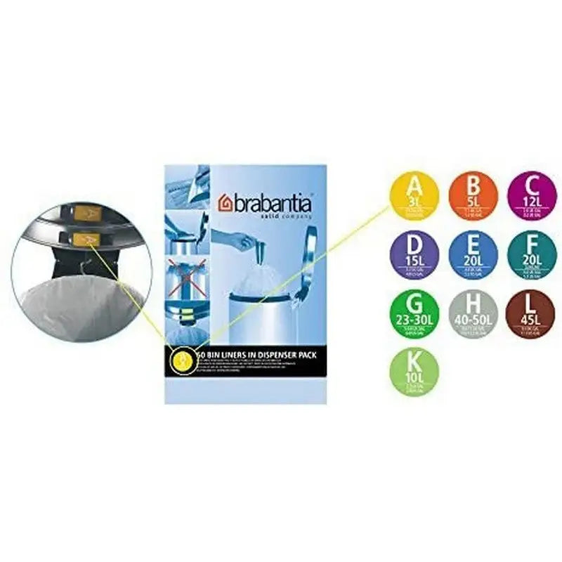 Brabantia Perfectfit Waste Bin Bags [20 Bag Roll] - 20 Litre