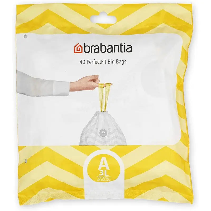 Brabantia Perfectfit Waste Bin Bags [40 Bag Roll] - 3 Litre
