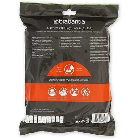 Brabantia Perfectfit Waste Bin Bags [Dispenser Pack 40 Bags]